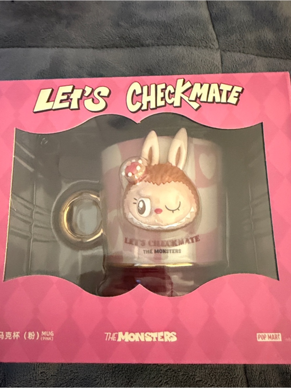 Let's Checkmate The Monsters Labubu ceramic cup. Sealed in box.